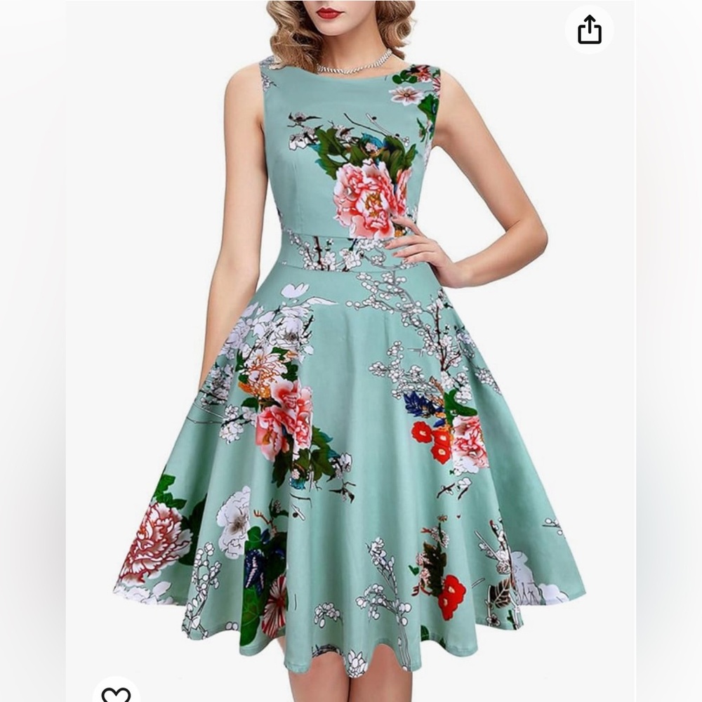 Grace Karin dress size Medium, green floral.